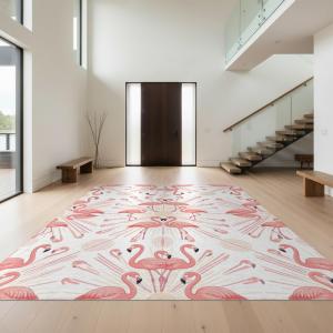 【並行輸入品】 Design&I 6'x9' Smooth Finish Bohemian Flamingo Foldable Mat, Pin