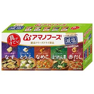 アマノフーズ フリーズドライ うちのおみそ汁 なすとお揚げ 5食×6袋入