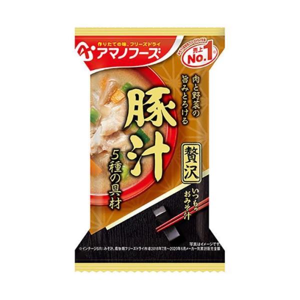 アマノフーズ フリーズドライ いつものおみそ汁贅沢 豚汁 10食×6箱入×(2ケース)｜ 送料無料