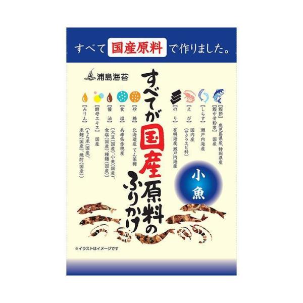 日本海水 浦島海苔 すべてが国産原料のふりかけ 小魚 28g×10袋入×(2ケース)｜ 送料無料