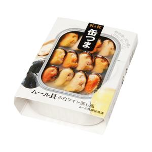 【送料無料・メーカー/問屋直送品・代引不可】国分 K&K 缶つま ムール貝の白ワイン蒸し風 EO角3号B缶 95g×6個入｜nozomi-market