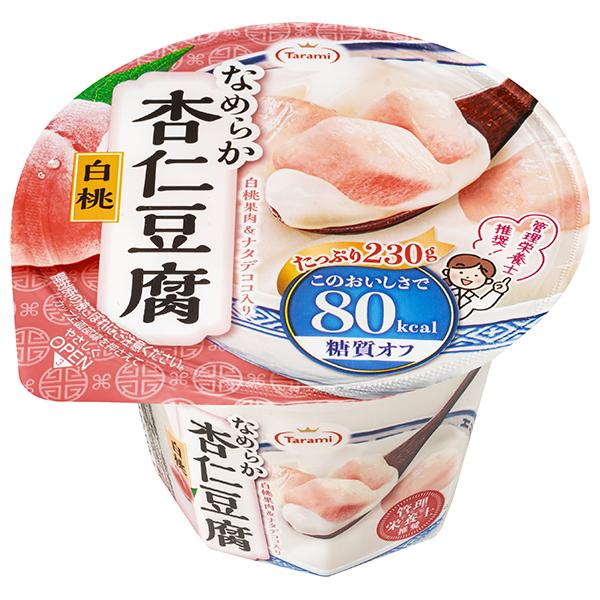 たらみ Tarami なめらか杏仁豆腐 白桃 80kcal 230g×24(6×4)個入｜ 送料無料