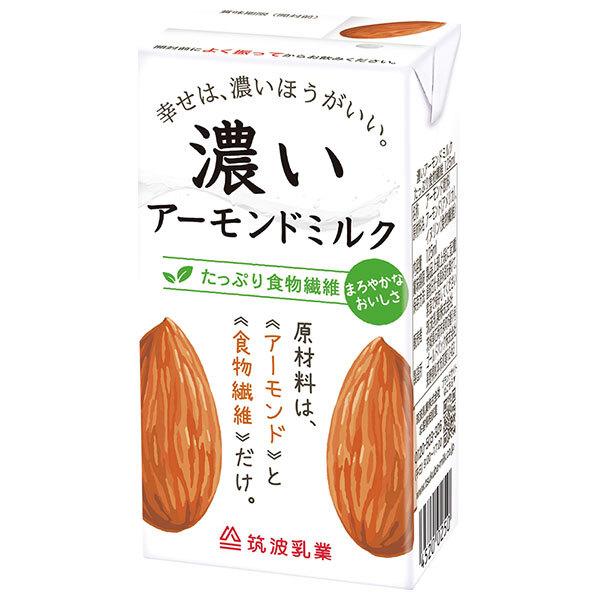 筑波乳業 濃いアーモンドミルク たっぷり食物繊維 125ml紙パック×15本入｜ 送料無料