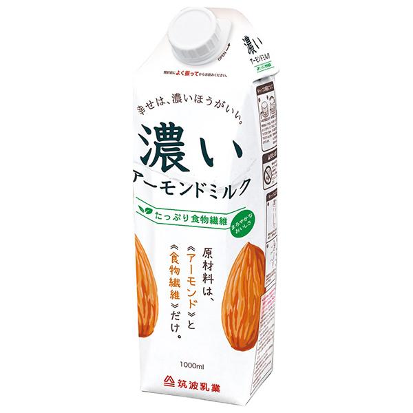 筑波乳業 濃いアーモンドミルク たっぷり食物繊維 1000ml紙パック×6本入｜ 送料無料