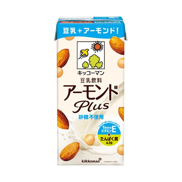 キッコーマン 豆乳飲料 アーモンドPlus 砂糖不使用 1000ml紙パック×6本入｜ 送料無料