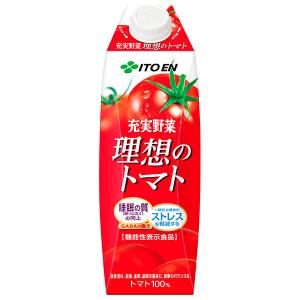 理想のトマト 伊藤園 1L紙パック×24本［6本×4箱］トマトジュース 濃縮