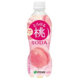 伊藤園（ITO EN） とろける桃ソーダ 450ml ペットボトル 24本入 炭酸