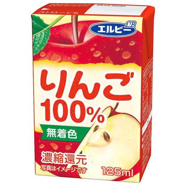 エルビー りんご100% 125ml紙パック×30本入×(2ケース)｜ 送料無料