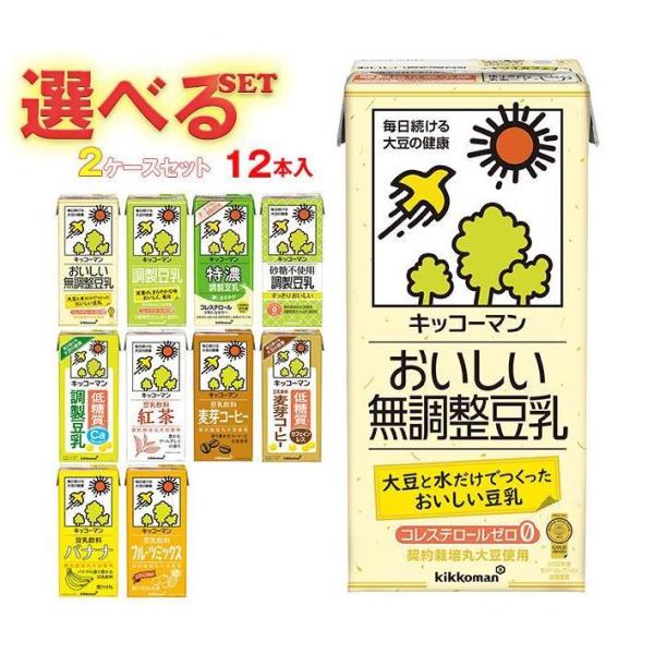 キッコーマン 豆乳飲料 1L 選べる2ケースセット 1000ml紙パック×12(6×2)本入｜ 送料...