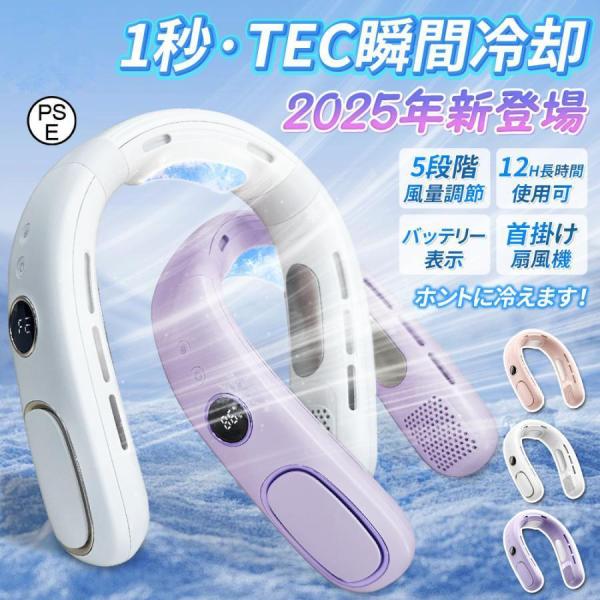 ネッククーラー 冷却プレート付き 首掛け扇風機 半導体冷却 羽根なし 3つ冷却プレート 扇風機 静音...