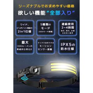 ヘッドライト 充電式ヘッドライト usb LE...の詳細画像1