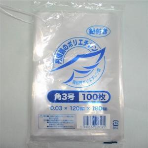 鶴商品 丹頂鶴ポリ袋 03角5号 ヒモ付き（100枚）160×225×厚0.03mm 一般的な厚