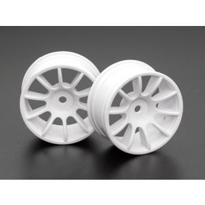 TL01強化シャーシ ホワイトホイール Mシャーシ用 60サイズ10スポークホイール ホワイト 2個入 [35401