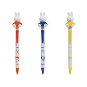 ミッフィー おすわりアクションペン 筆記用具 ボールペン レッド ブルー イエロー 0.7mm  筆記具 筆記用具 マスコット付き ステーショナリー 会社 学校 ペン
