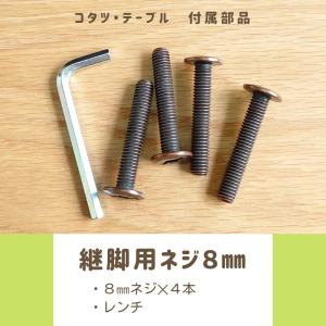 <紛失してしまったら>継脚用ネジ８mm　送料無料　こたつパーツ　脚ネジ　こたつネジ　継脚　コインボルト　コインJCBボルト