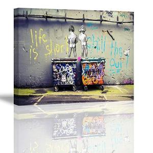 PIY PAINTINGキャンバス絵画 バンクシー  Banksy落書きアート フレームポスター インテリア 軽くて取り付けやすい