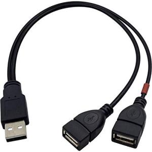Duttek USB 2.0 二股ケーブル 30cm USB 2.0 A  Y字2分岐ケーブル 2 in 1 USB[ データ転送と充電充電専用で Y