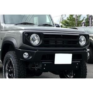 JIMNY WORLD samuraiフロントグリル 全マットブラック塗装済  スズキ ジムニー JB64W、JB74W｜ns-stage