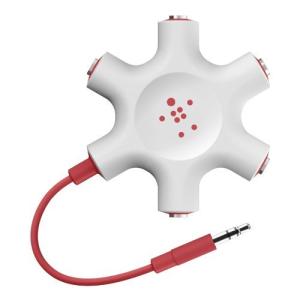 Belkin マルチイヤホンスプリッター イヤホン分配・分岐 RockStar レッド