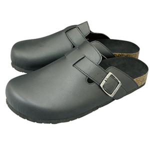 ジップコーポレーション おしゃれ 秋冬 PU レザー サボサンダル メンズ ブラック L 26~27cm 99602