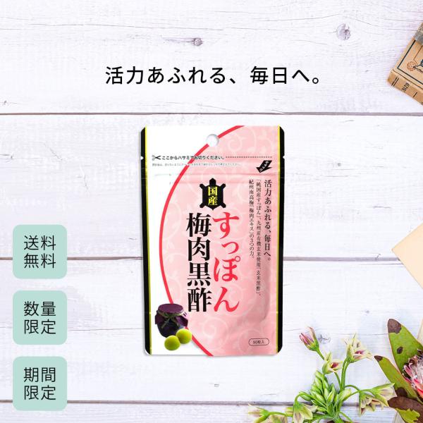 国産 すっぽん 梅肉 黒酢 約１か月分 国産 健康食品 サプリメント ORTIC 送料無料