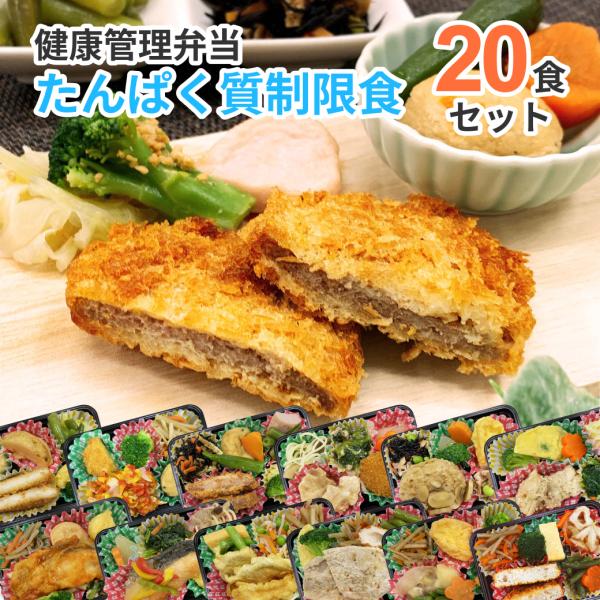 たんぱく質制限食 おかず20食 透析食 冷凍弁当 たんぱく質 リン カリウム 塩分控えめ 腎臓病食 ...