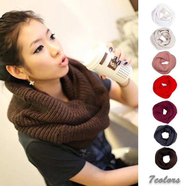 スヌード マフラー ニット あったか 防寒 リブ編み 秋 冬 レディース ホワイト グレー レッド ...