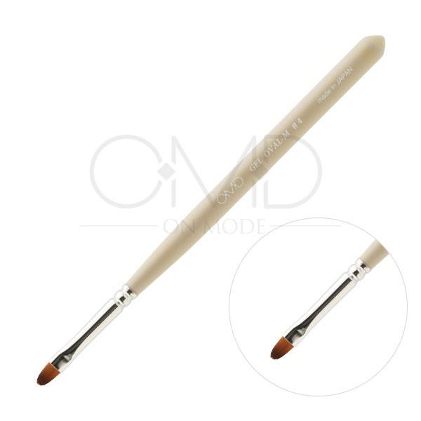 ネイルブラシ ネイル筆 ジェルネイル 筆 OMD オーバル M ＃4 キャップ付 アートブラシ カラ...