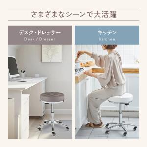 クッションスツール スツール キャスター付き椅...の詳細画像2