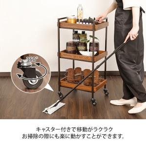 木製 ウッド ワゴン キャスター付き 3段 キ...の詳細画像5