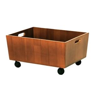 キャスター付き ランドリー 収納 ボックス 木製 幅39.5×奥行27×高さ