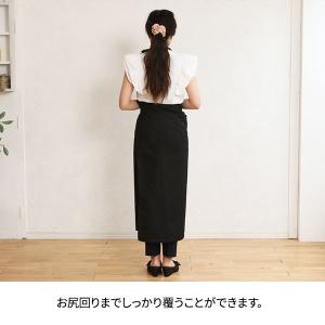 エプロン ロング D-01 ブラック たすき掛...の詳細画像3