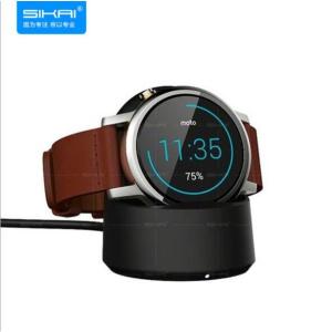 moto360充電器 充電ドック ブラック ticwatch1/2充電器 スマートウオッチ