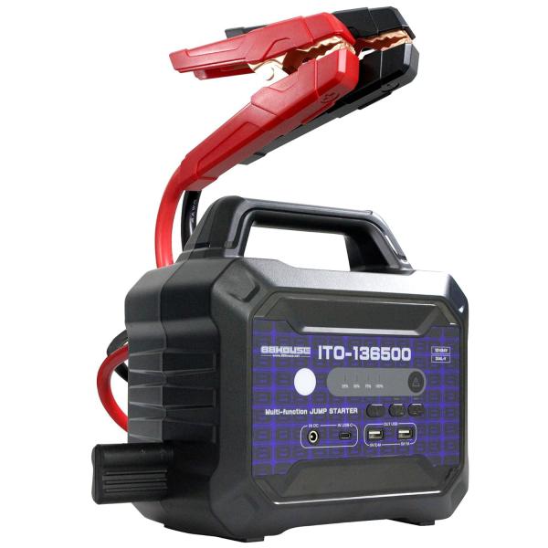 人気ハイパモデル 1年保証 ITO 136500ｍAh ジャンプスターター AI 自動判別 12V ...
