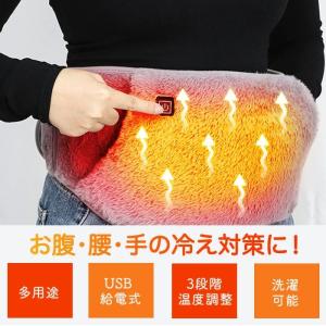 【三段階温度調節/USB給電式】腹巻き 電熱暖...の詳細画像1