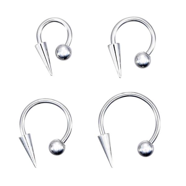 スパイクコーン サーキュラーバーベル ボディピアス [16G 4サイズセット] リップ ラブレット ...