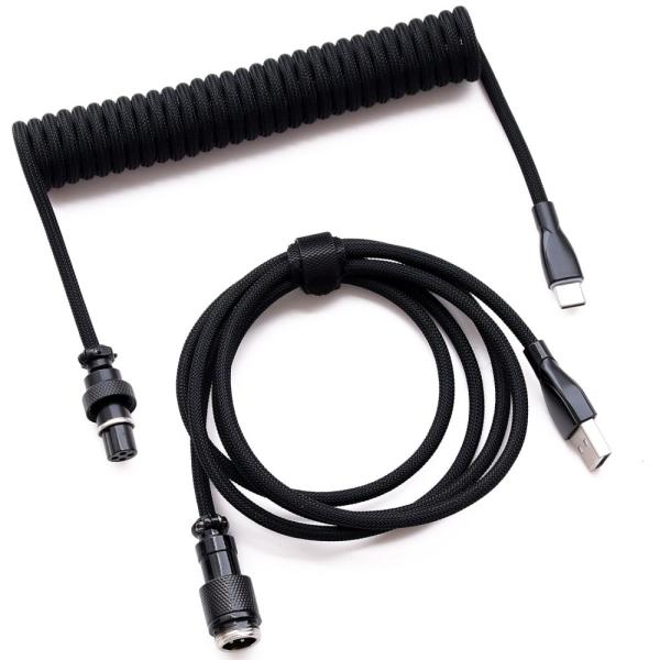 魅せるコイル式アビエイターケーブル [USB-A - USB-C] コイルケーブル 有線 メカニカル...