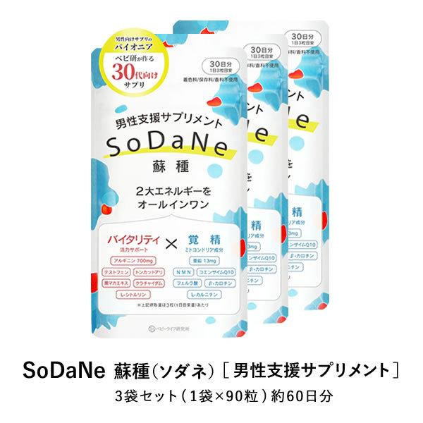 SoDaNe 蘇種 ソダネ 3袋 男性支援サプリ アルギニン シトルリン コエンザイム 亜鉛 活力サ...