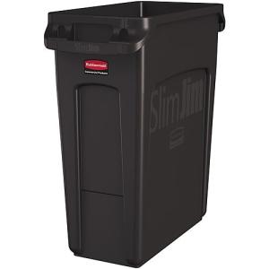 ラバーメイド Vented Slim Jimコンテナ 60L 茶 1956181 0086876227864｜nts