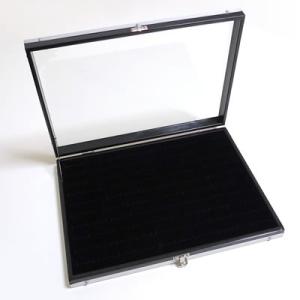 アルミガラスケースL/差込口10ヶ×10列 黒：黒 No.1661