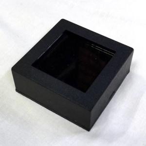 プラスチック角ルースケースガラス蓋 黒：黒 No.393