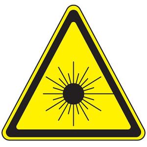 レーザ警告ラベル レーザ 25mm三角 10枚1セット 027307 101482