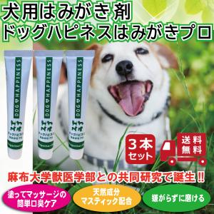 ドッグハピネスはみがきプロ3本セット 犬 歯磨き 天然成分 塗ってマッサージするだけ 簡単ケア 嫌がらずに磨ける 犬口臭ケア 歯周病 送料無料