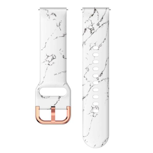 腕時計ベルト (ラグ幅 20mm)  ( 白 大理石 柄 ) シリコンラバー 腕時計 スラップ ベル...