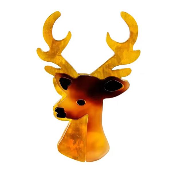 ピンズ ピン バッジ ブローチ アクリル ( 茶 鹿 小鹿 しか シカ バンビ ) 送料無料