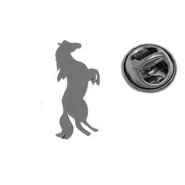 ピンズ ピン バッジ ブローチ バッヂ ( 銀 シルバー フラット ステンスレ ) 跳ね 馬 ウマ ...