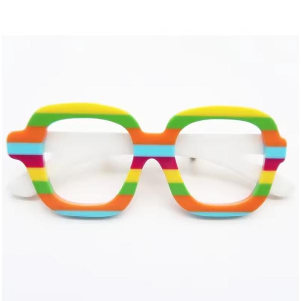ピンズ ピン バッジ ブローチ バッヂ (アクリル) レインボー 虹 メガネ 眼鏡 サングラス 送料...