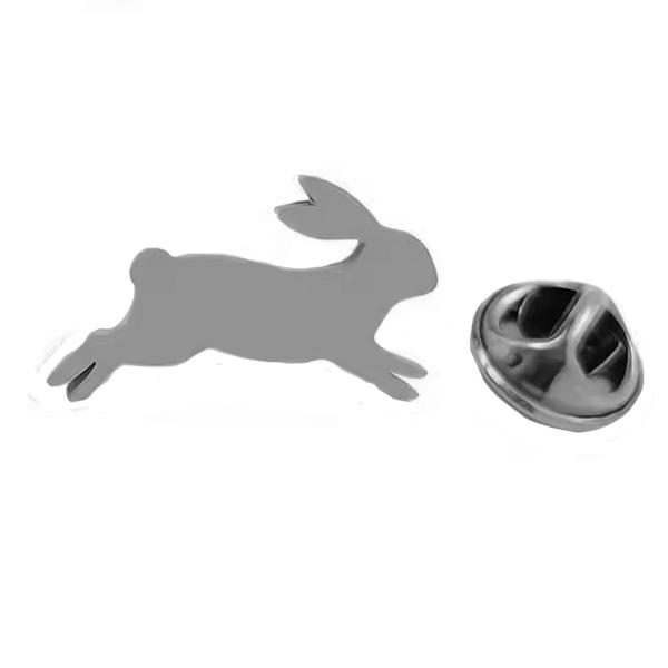 ピンズ ピン バッジ ブローチ バッヂ ( 銀 シルバー ) 飛び跳ねる 兎 ウサギ うさぎ フラッ...