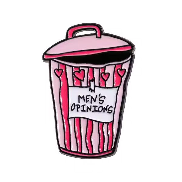ピンズ ピン バッジ ブローチ バッヂ (ピンク ゴミ箱 ごみ 男性の意見 ) 送料無料
