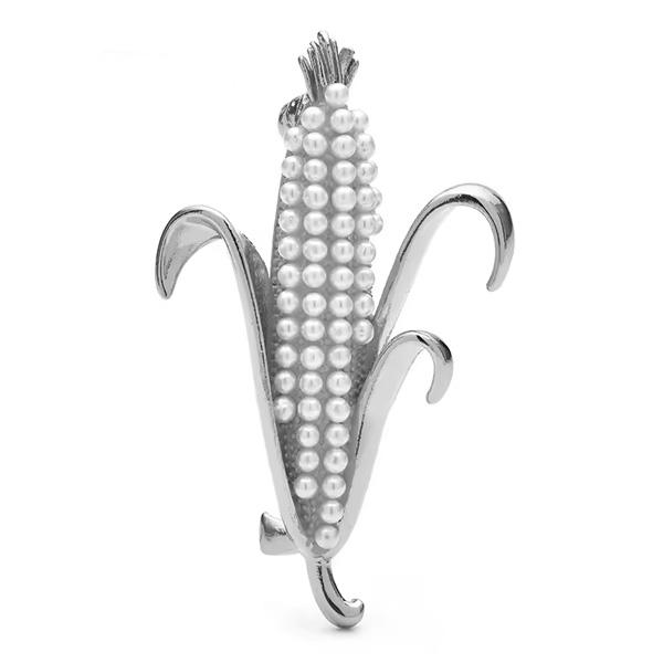 ピンズ ピン バッジ ブローチ ( 銀 シルバー ) トウモロコシ とうもろこし コーン  送料無料